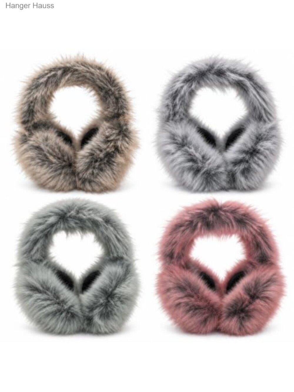 4 Pc Women's Winter Ear Muffs Foldable Faux Fur Ear Warmers